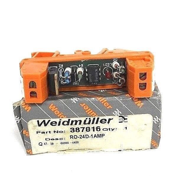 NIB WEIDMULLER 387016 RELAY OPTO COUPLER 24VDC 1AMP, RO-24D-1AMP