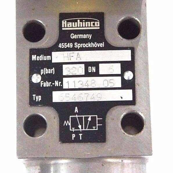 HAUHINCO FAB. NR. 11348.05 SOLENOID VALVE TYPE 6546749 MEDIUM HFA