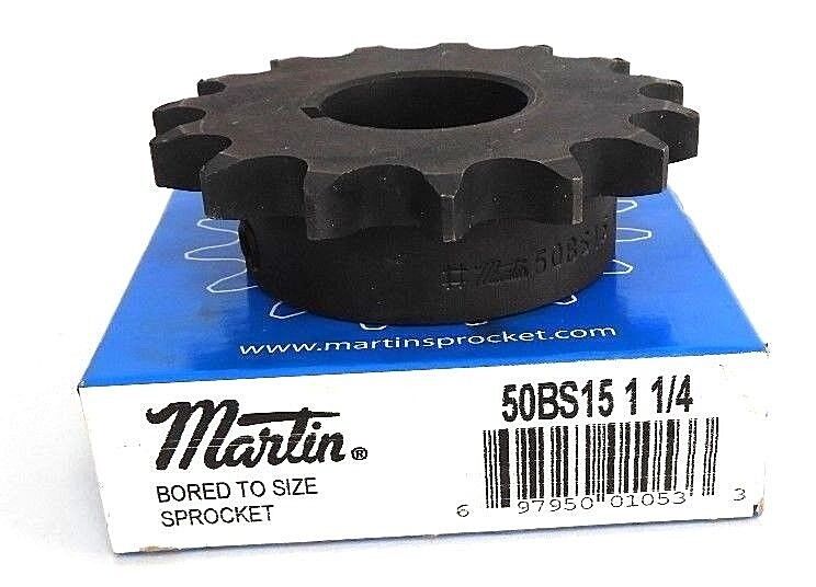 NIB MARTIN 50BS15-1-1/4 SPROCKET BORED TO 1-1/4", 15 TEETH, 50BS15114