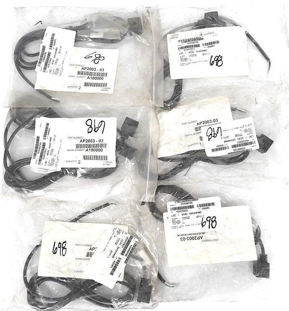 LOT OF 7 NEW ASCO AP2003-03 CONNECTOR, GLAND, FEMALE, 4.5' OF CABLE AP200303