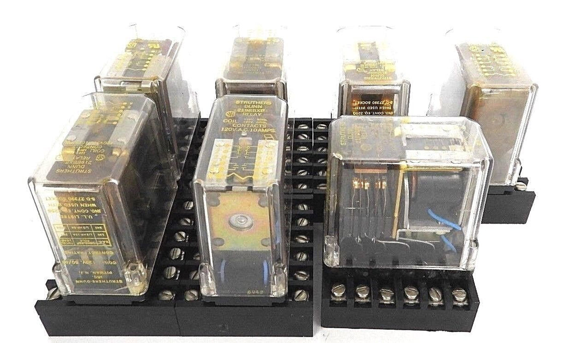 LOT OF 7 STRUTHERS DUNN 219BBXP RELAYS 120VAC 10AMPS, COIL: 110/120V 50/60HZ