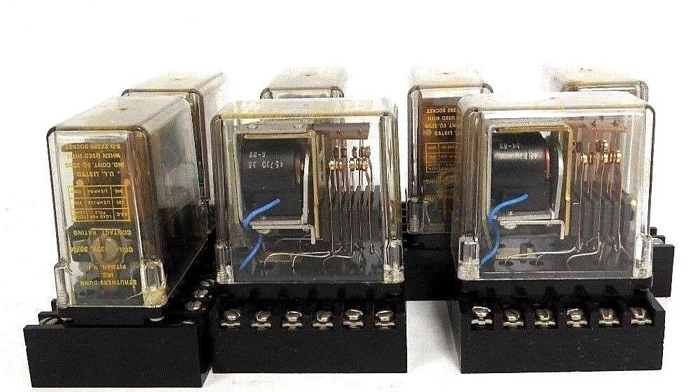LOT OF 7 STRUTHERS DUNN 219BBXP RELAYS 120VAC 10AMPS, COIL: 110/120V 50/60HZ