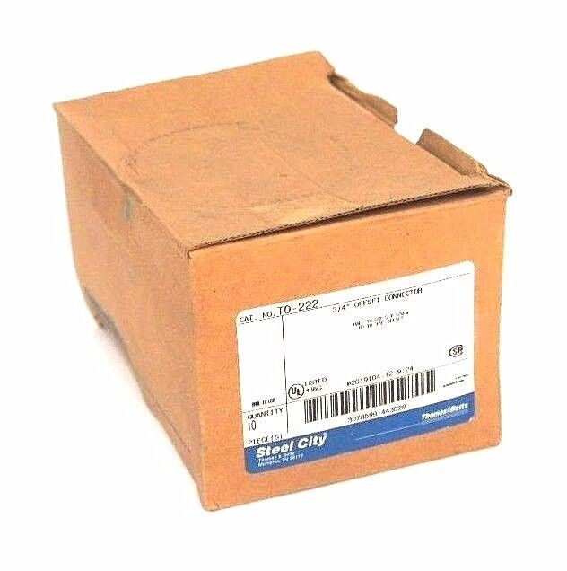 BOX OF 10 NEW STEEL CITY T0-222 OFFSET CONNECTORS 3/4", T0222