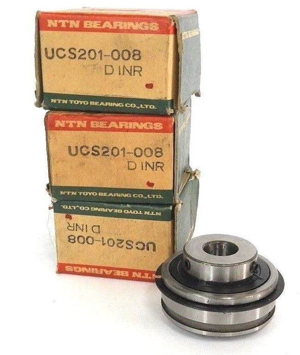 LOT OF 4 NEW NTN UCS201-008-D1NR BALL BEARING SINGLE ROW SEALED UCS201-008