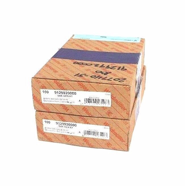 LOT OF 200 NEW WEIDMULLER 9129920000 SAK 4/EN RT 600V 36A AWG 26 TO 10