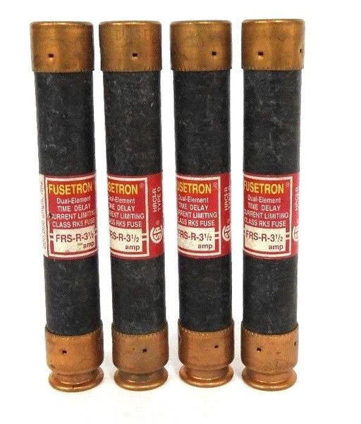 LOT OF 4 NEW COOPER BUSSMANN FRS-R-3-1/2 FUSETRON TIME-DELAY FUSES FRSR312