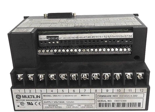 GE MULTILIN MMII-PD-1-2-MOD616-120 MOTOR MANAGER II, F/W REV. 60D402C4.000