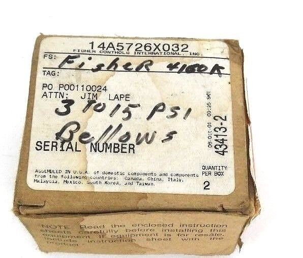 NIB FISHER CONTROLS 14A5726X032 BELLOWS ASSEMBLY W/ 5 O-RINGS, 2 GASKETS