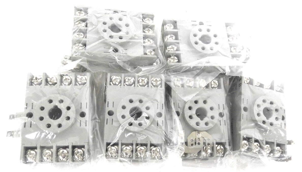 LOT OF 6 NEW POTTER & BRUMFIELD 27E891 RELAYS BASES 10A, 300VAC, 94831C-E