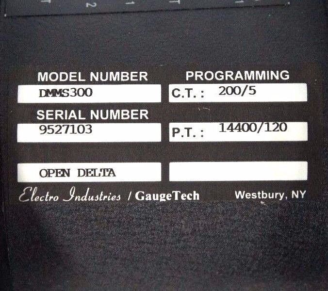 NEW ELECTRO INDUSTRIES DMMS300 POWER METER W/ DSP2-D 24VDC, 10VA, 47-75HZ