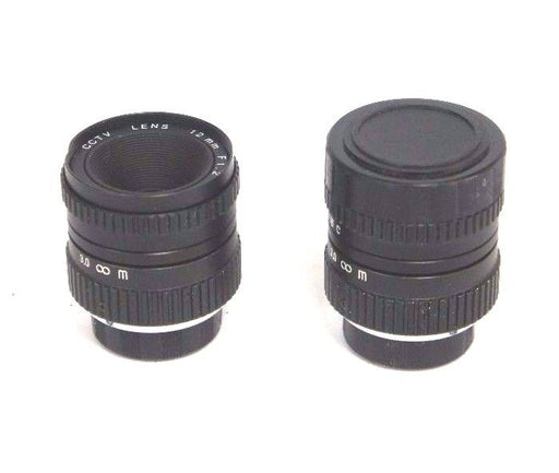 LOT OF 2 HIGH RESOLUTION CCTV LENSES 12MM F1.2