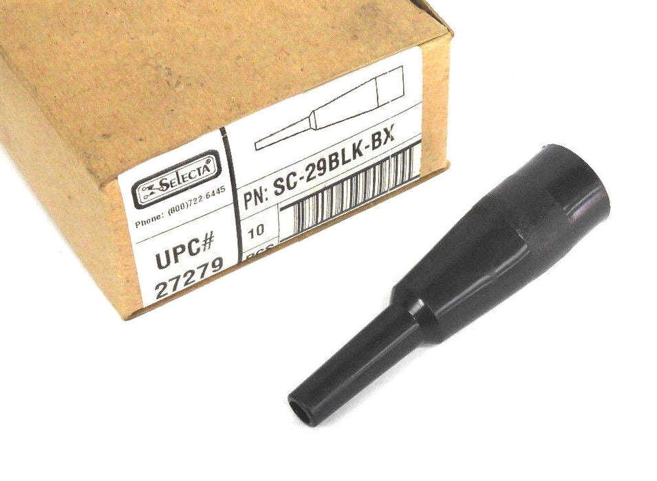 LOT OF 10 NIB SELECTA SC-29BLK-BX ALLIGATOR CLIP INSULATORS SC29BLKBX
