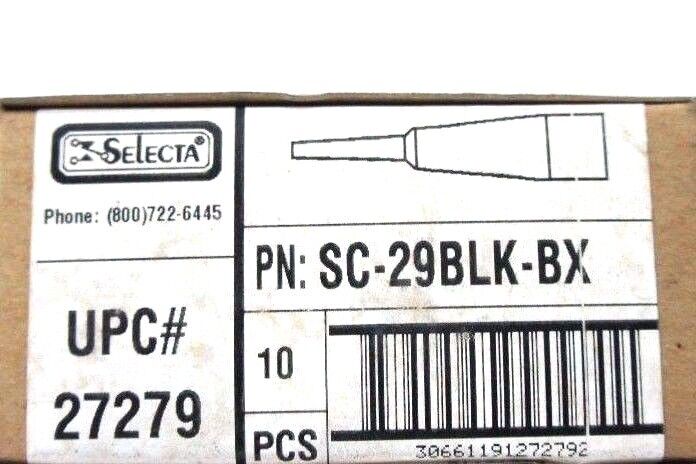 LOT OF 10 NIB SELECTA SC-29BLK-BX ALLIGATOR CLIP INSULATORS SC29BLKBX