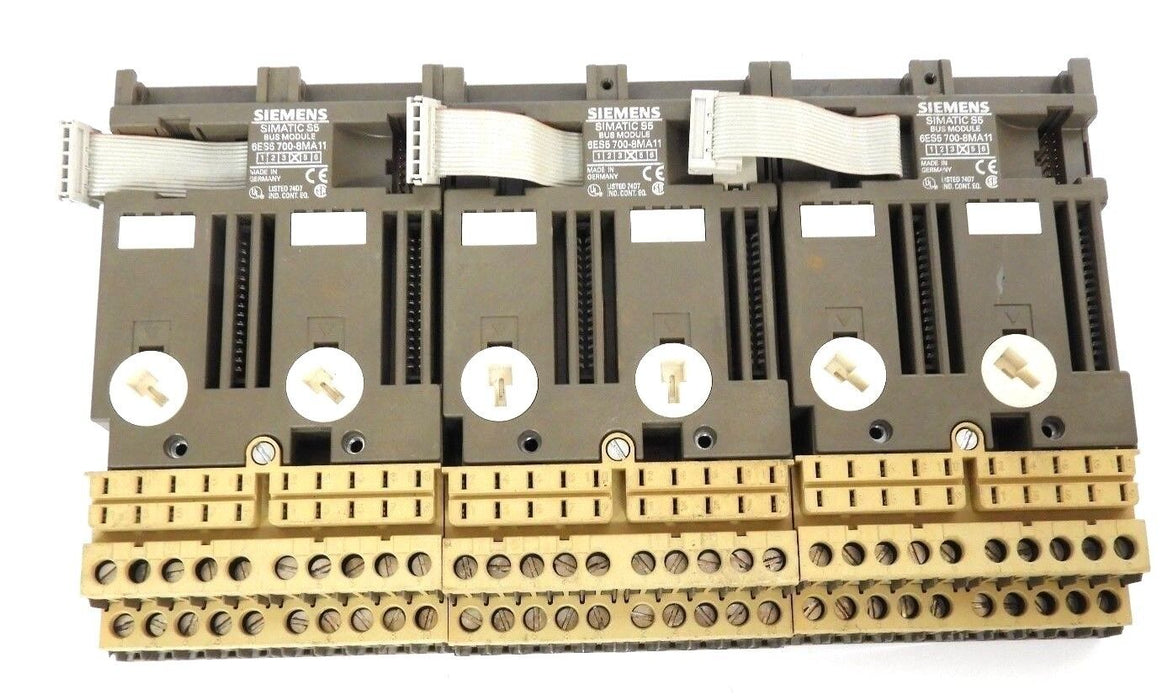 LOT OF 3 SIEMENS 6ES5-700-8MA11 BUS MODULES 6ES57008MA11