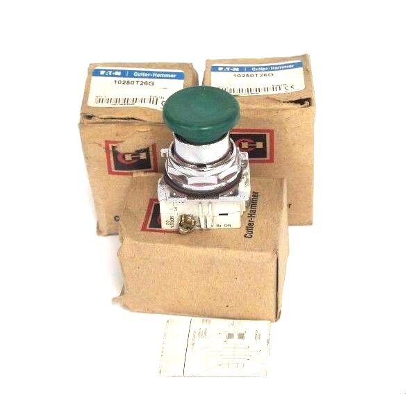 LOT OF 3 NIB EATON CUTLER HAMMER 10250T26G GREEN OT PUSHBUTTONS