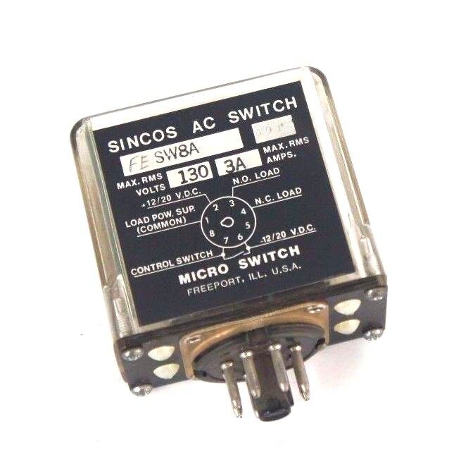 HONEYWELL MICRO SWITCH SW8A SINCOS AC SWITCH RELAY FE-SW8A 130V 3A