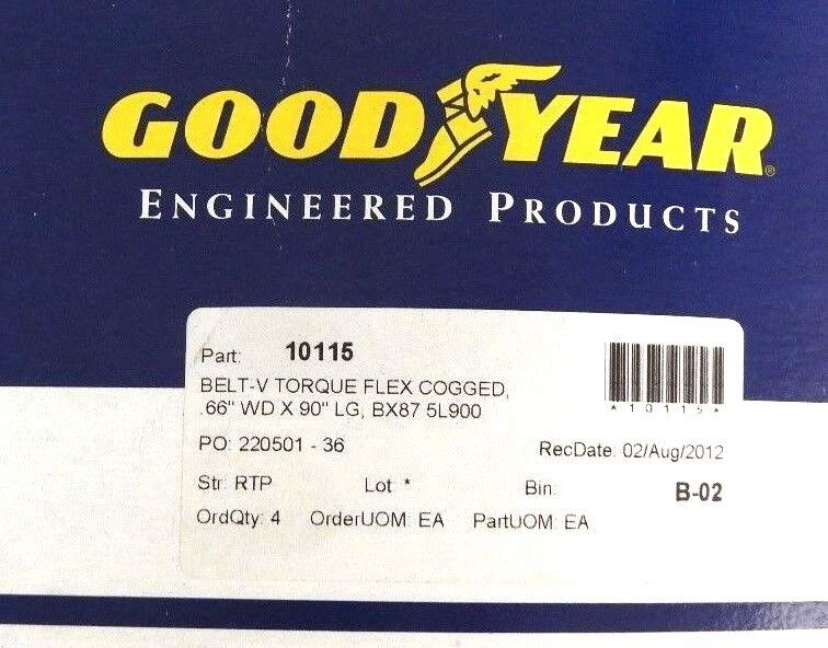 LOT OF 2 NEW GOODYEAR BX148 TORQUE-FLEX COGGED V-BELTS 10106