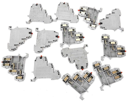 LOT OF 13 EURO Z2.5/35 CONTACT BLOCKS 10A 300V 14 TO 22 AWG