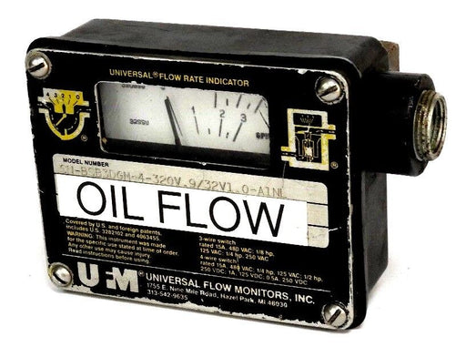 UNIVERSAL FLOW MONITORS SN-BSB3DGM-4-320V.9/32V1.0-A1NL FLOW RATE INDICATOR