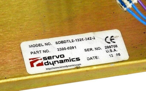 SERVO DYNAMICS 3300-0291 MODEL SDBDTL2-1325-342-2 SERVO DRIVE CHASSIS 33000291 