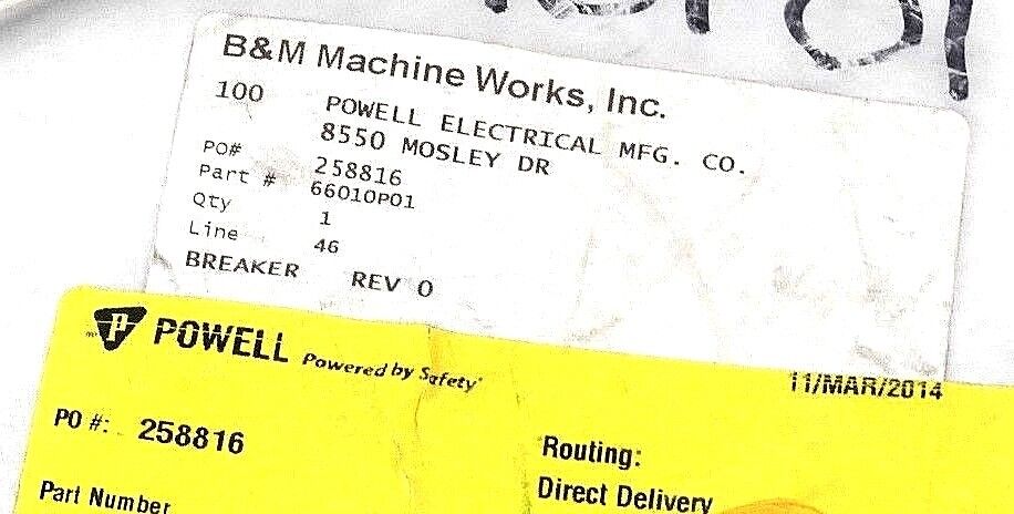 NEW POWELL 66010P01 MANUAL HANDLE REPLACEMENT