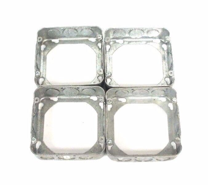 LOT OF 4 NEW STEEL CITY OUTLET ELECTRICAL BOXES 4-3/4" X 4-3/4", 1-1/2" DEEP