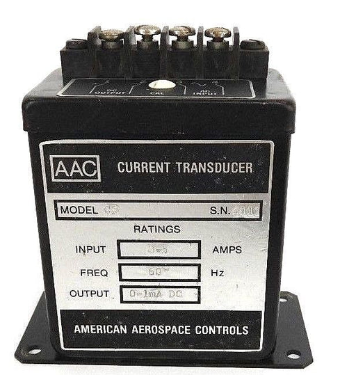 AMERICAN AEROSPACE CONTROLS AAC MODEL C5 CURRENT TRANSDUCER 0-5 AMPS, 60HZ