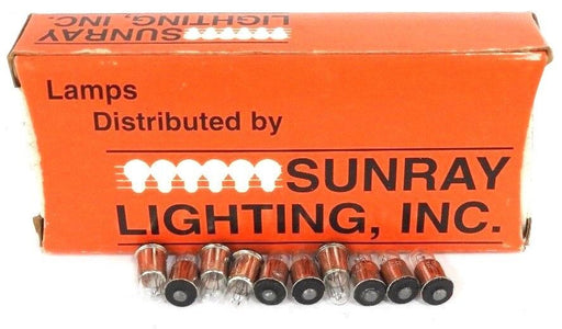 BOX OF 10 NEW SYLVANIA SUNRAY 387 LAMP MINIATURE 28V 1.2W T1.75 MIDGET FLANGED