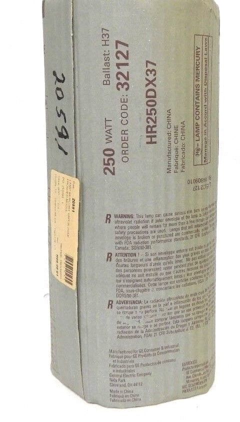 NEW GENERAL ELECTRIC HR250DX37 MERCURY LAMP BULB 250 WATT, 32127