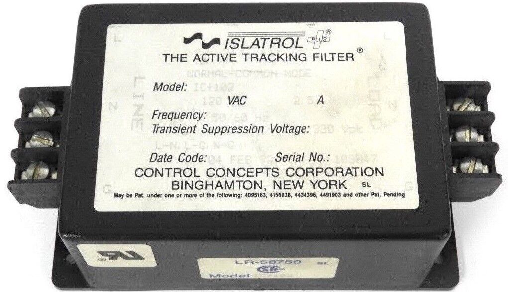 ISLATROL IC+102 ACTIVE TRACKING FILTER 120VAC, 2.5A, 50/60HZ, IC102