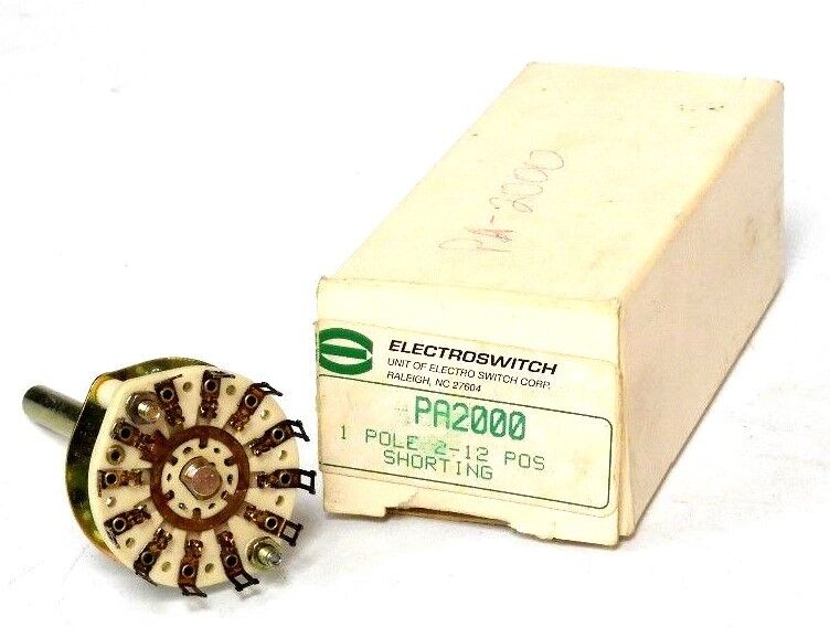 NIB ELECTROSWITCH PA2000 SINGLE POLE 2-12 POSITION ROTARY SWITCH