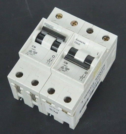 LOT OF 2 SIEMENS 5SX22-C10 CIRCUIT BREAKERS 480VAC MAX, 5SX22C10