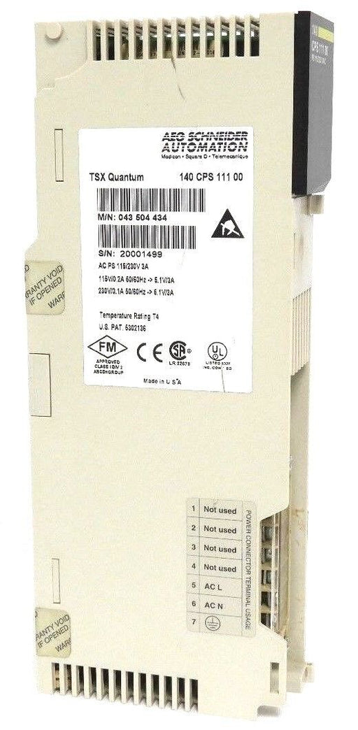 SCHNEIDER MODICON 140-CPS-111-00 AS PS 115/230V 3A MODULE 140CPS11100