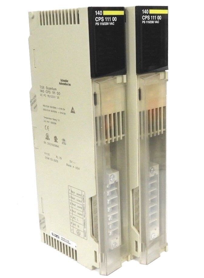 LOT OF 2 SCHNEIDER MODICON 140-CPS-111-00 AS PS 115/230V 3A MODULE PV:00 RL79
