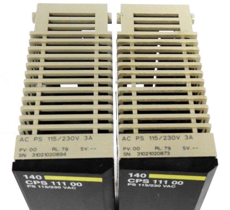 LOT OF 2 SCHNEIDER MODICON 140-CPS-111-00 AS PS 115/230V 3A MODULE PV:00 RL79
