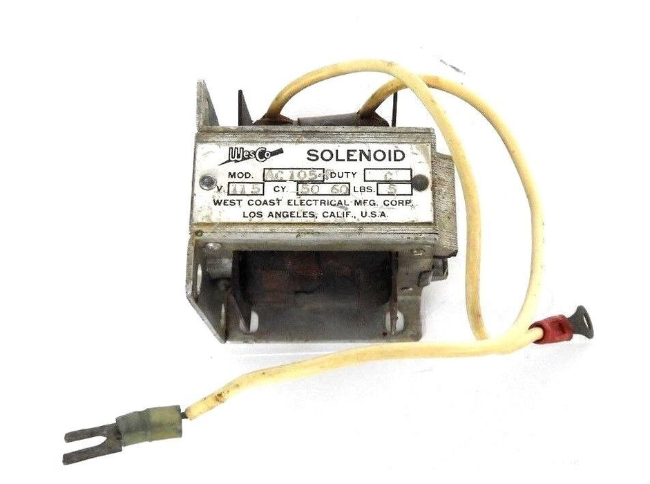 WESCO AC105-P SOLENOID COIL DUTY: C (CONTINUOUS), 115V, 50/60CY, 5LBS