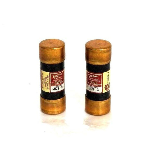 LOT OF 2 COOPER BUSSMANN JKS-3 FUSETRON FUSES JKS3 QUICK ACTING