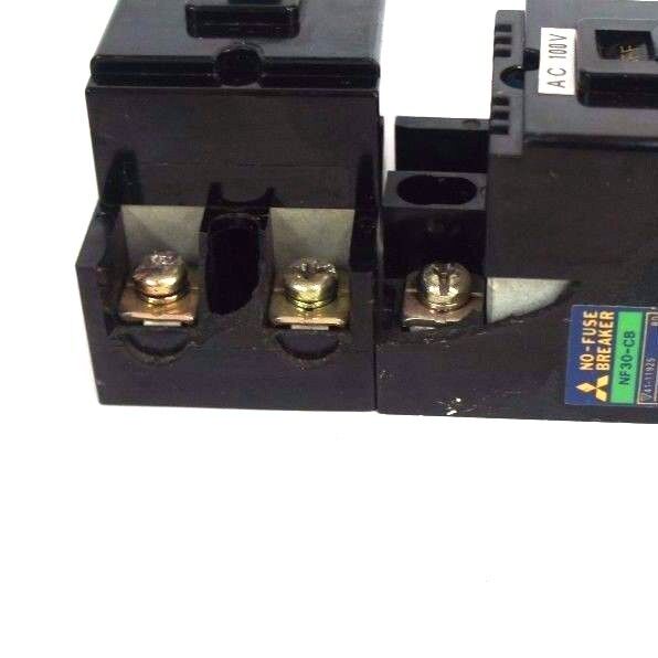 LOT OF 7 MITSUBISHI NF30-CB NO FUSE CIRUIT BREAKERS 15 AMP, 2P, 250V, NF30CB