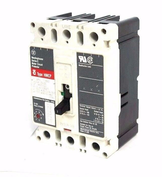 WESTINGHOUSE HMCP007C0 CIRCUIT BREAKERS STYLE# 6630C86G05, 7 AMP