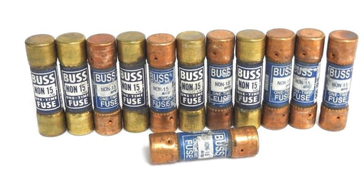 LOT OF 12 COOPER BUSSMANN NON-15 ONE-TIME FUSES NON15
