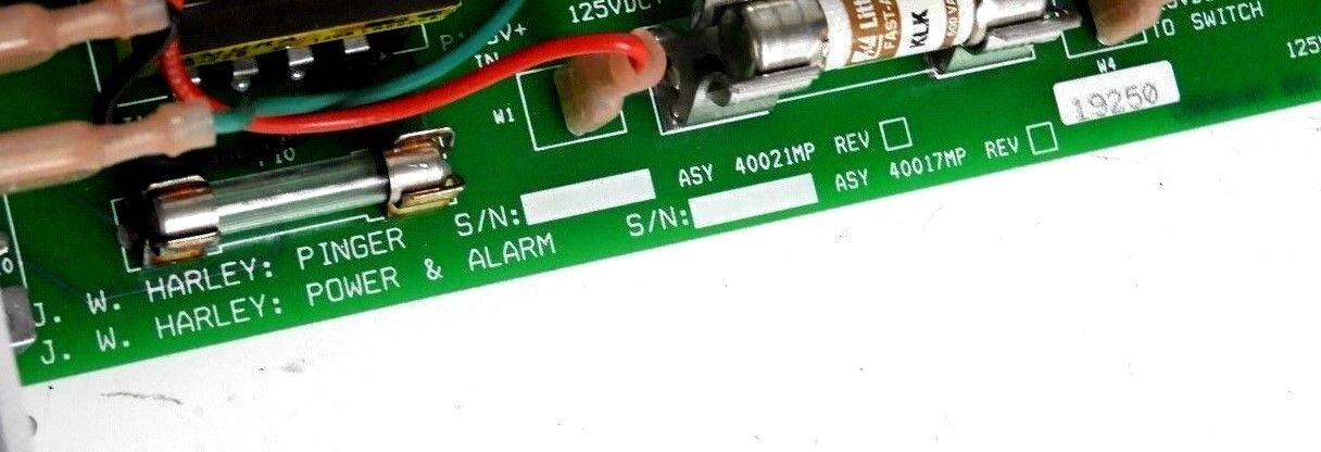 J.W. HARLEY INC. 40016MP POWER & ALARM PINGER BOARD ASY. 40021MP, ASY. 40017MP