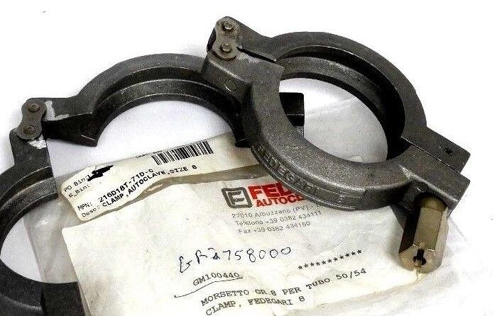 LOT OF 2 NEW FEDEGARI AUTOCLAVE 216D18T-71D-C SIZE 8 CLAMPS 216D18T71DC