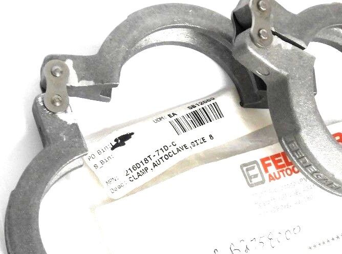 LOT OF 2 NEW FEDEGARI AUTOCLAVE 216D18T-71D-C SIZE 8 CLAMPS 216D18T71DC