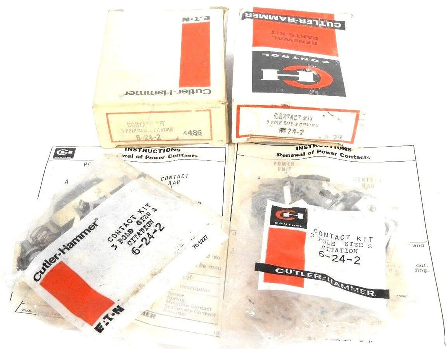 LOT OF 2 NIB CUTLER HAMMER 6-24-2 CONTACT KITS 3-POLE SIZE 2, 6242