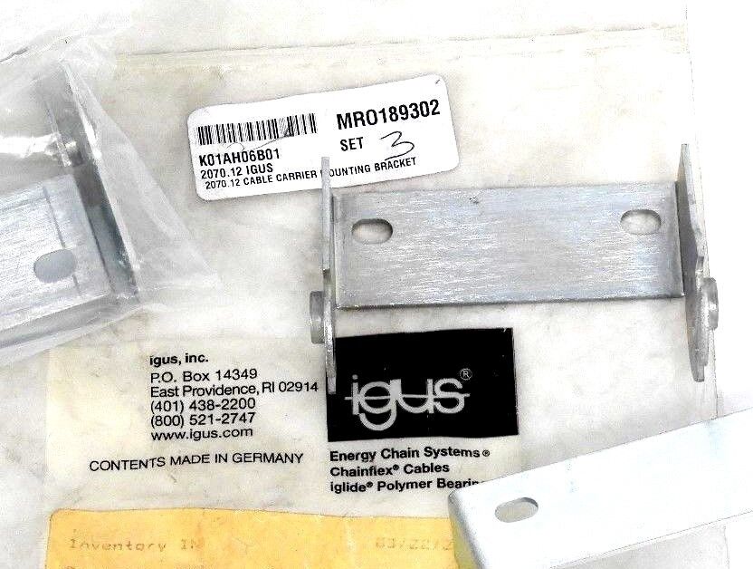 LOT OF 2 NEW IGUS 2070.12 CABLE CARRIER MOUNTING BRACKETS 207012