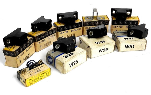 LOT OF 9 NIB ALLEN BRADLEY W26,W36,W51,N36,N38,N29,N39,N37,P33 HEATER ELEMENTS