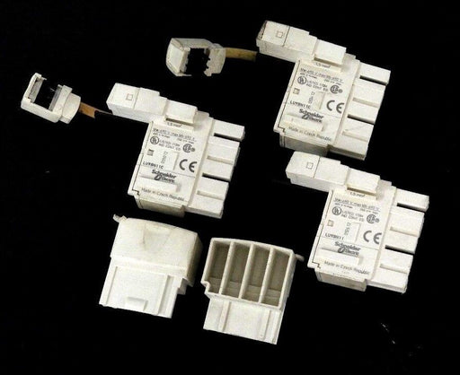 LOT OF 3 SCHNEIDER ELECTRIC LU9BN11C, LU9BN11 CONNECTORS W/ 2 PA6-GF25 PLATES