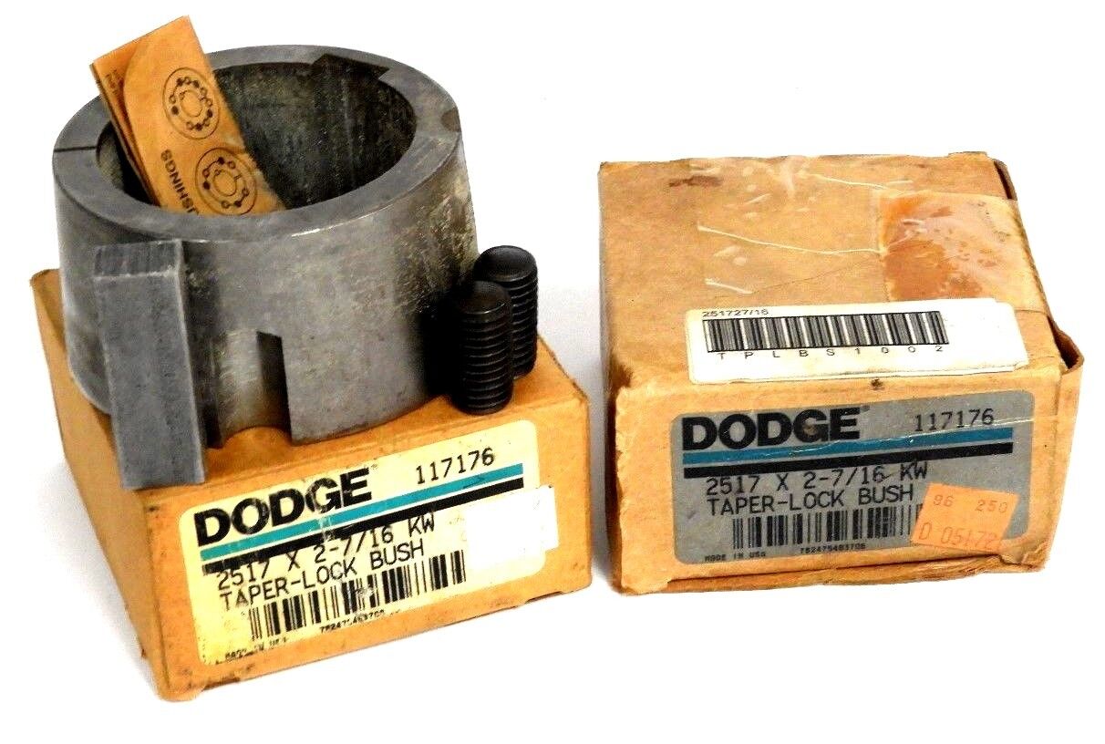 LOT OF 2 NIB DODGE 117176 TAPER LOCK BUSHINGS 2517 X 2-7/16 KW