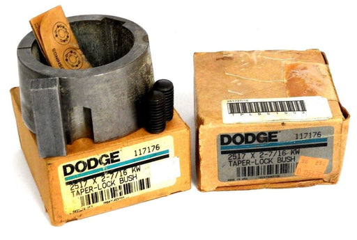 LOT OF 2 NIB DODGE 117176 TAPER LOCK BUSHINGS 2517 X 2-7/16 KW