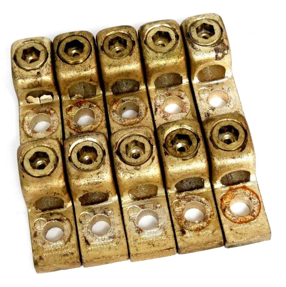 LOT OF 10 BURNDY N400-500 COPPER LUG CONNECTORS N400500